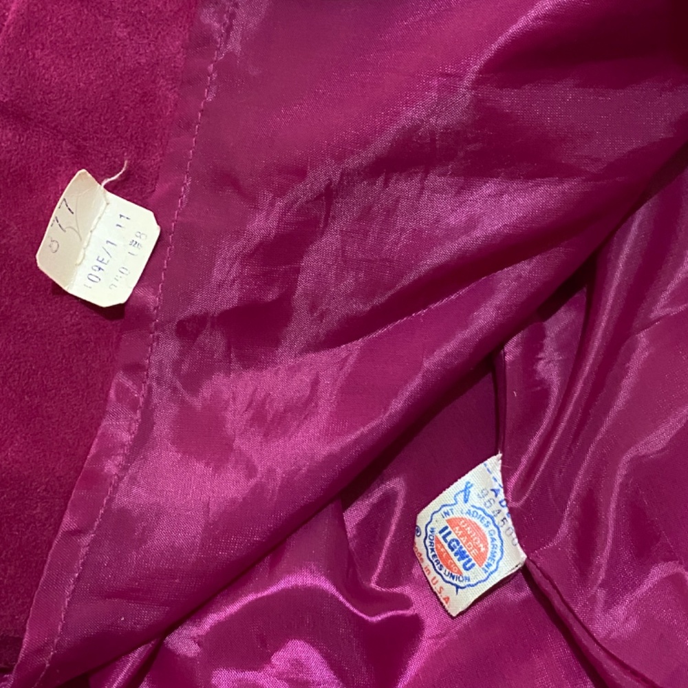 Lilli Ann Vintage Dress 1970s Magenta Dress Raspberry Pink Ultrasuede Minx vibe - Picture 12 of 12